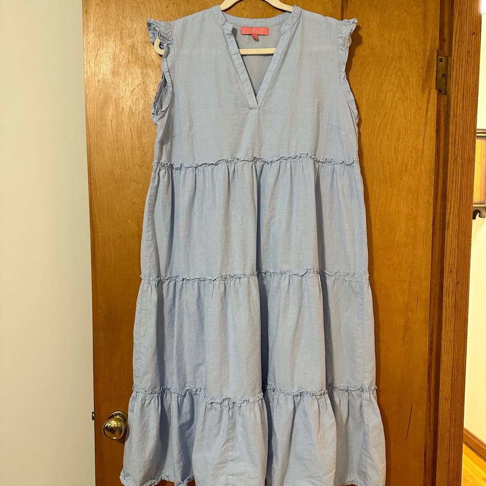 SIMPLY SOUTHERN Light Blue Sleeveless Tiered Dress